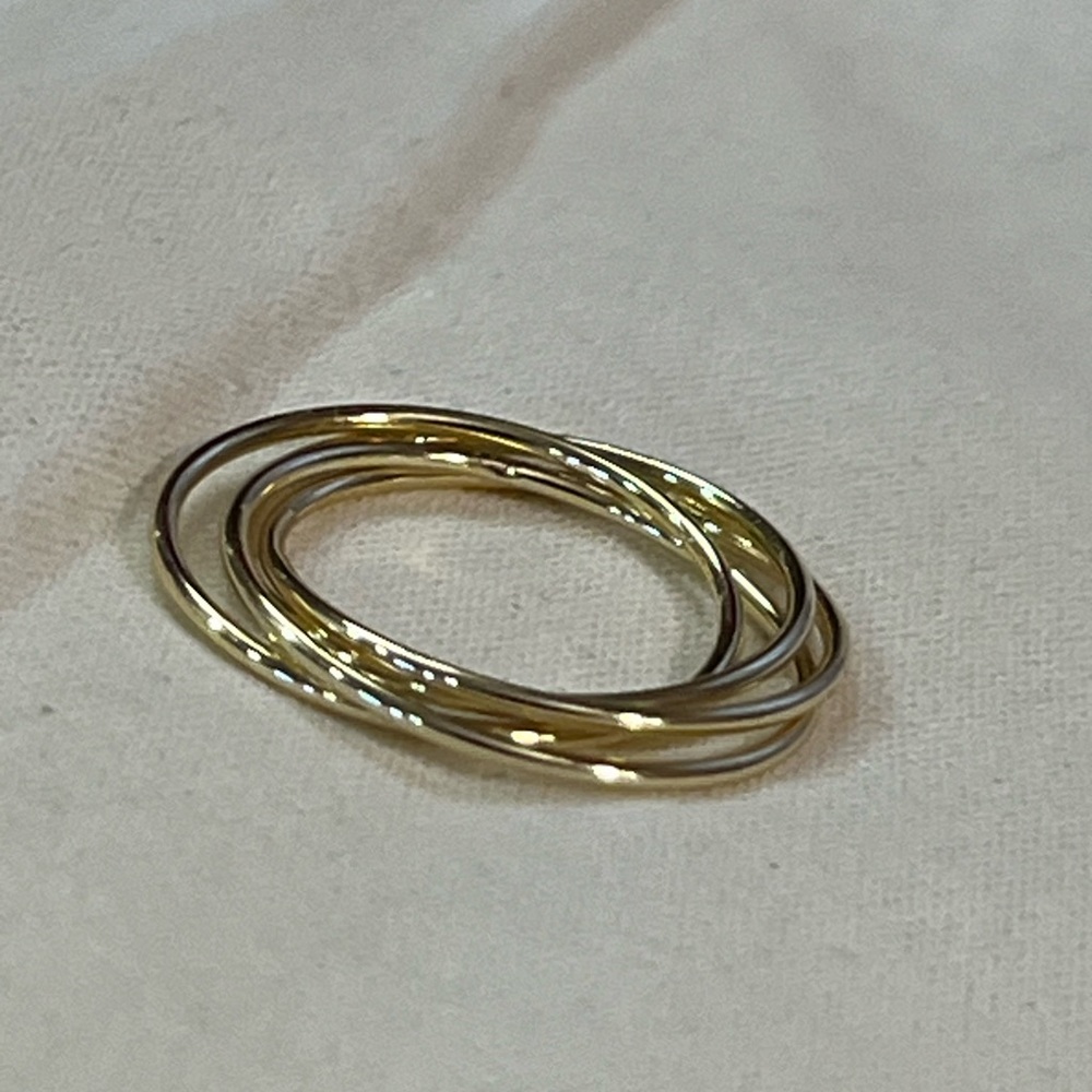 PAVOI 14K Plated Interlocked Rolling Anxiety Fidget Ring
